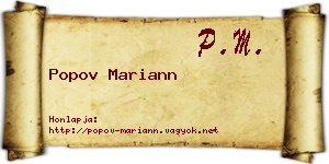 Popov Mariann névjegykártya