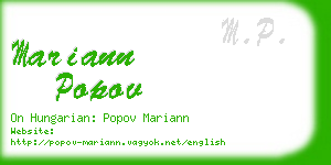 mariann popov business card